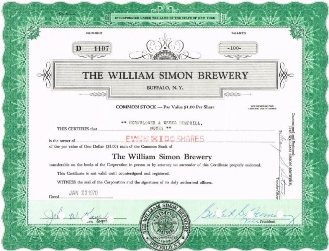 100 Shares Certificate