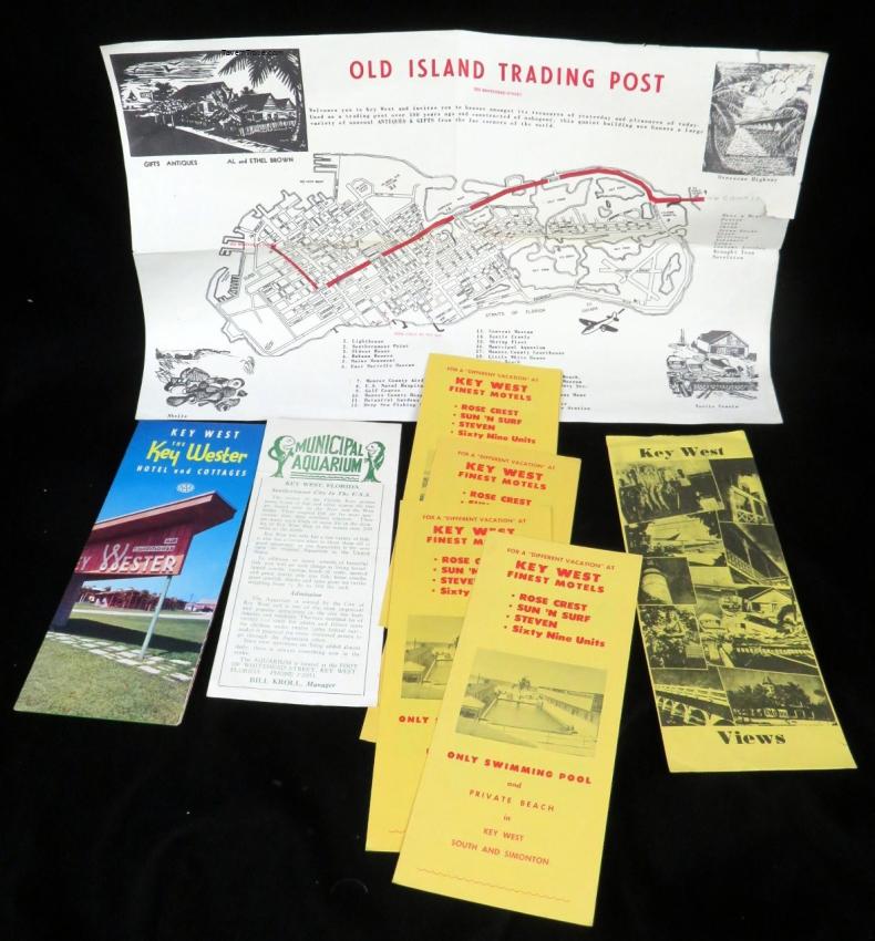 1950s-1970s Florida KEY WEST Tourist Brochures and Map