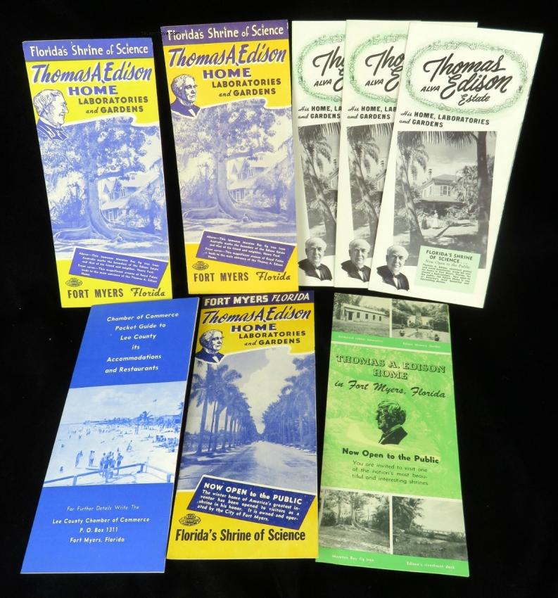 1950s-1970s FORT MYERS Thomas Edison Florida Tourist Brochures and Maps