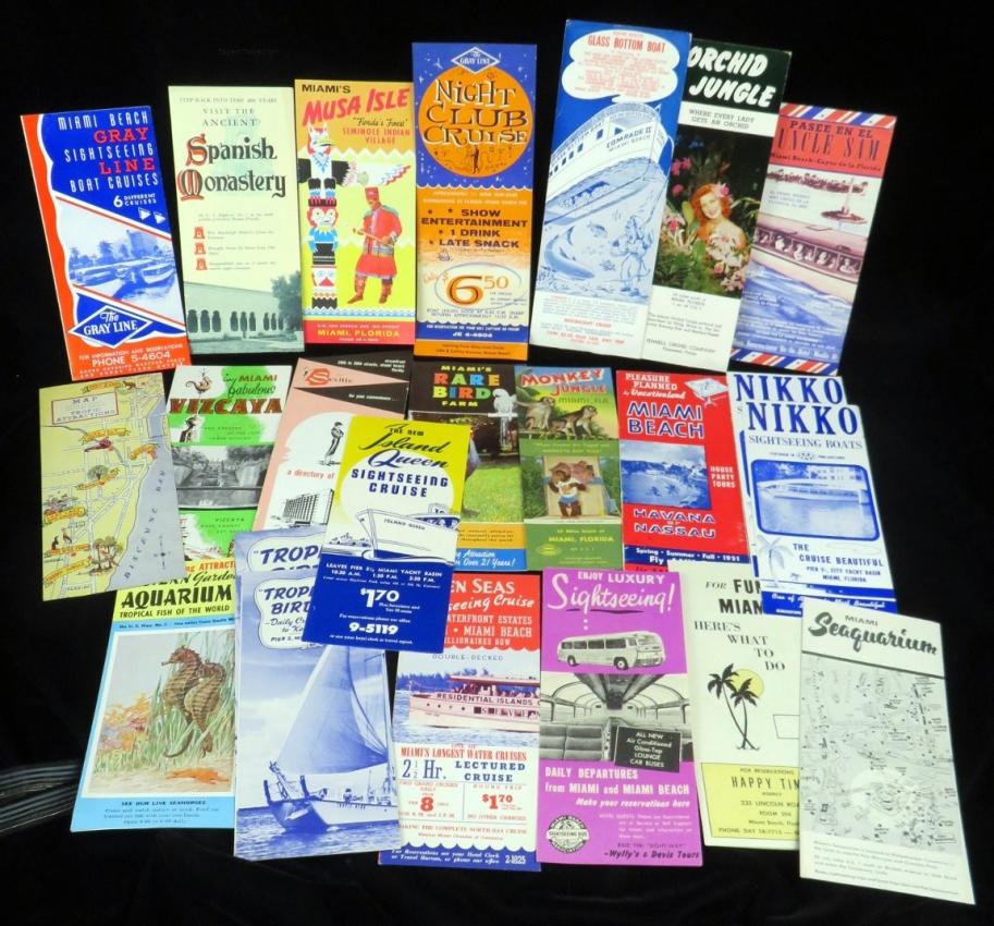 1950s-1970s MIAMI BEACH Florida Tourist Brochures and Maps