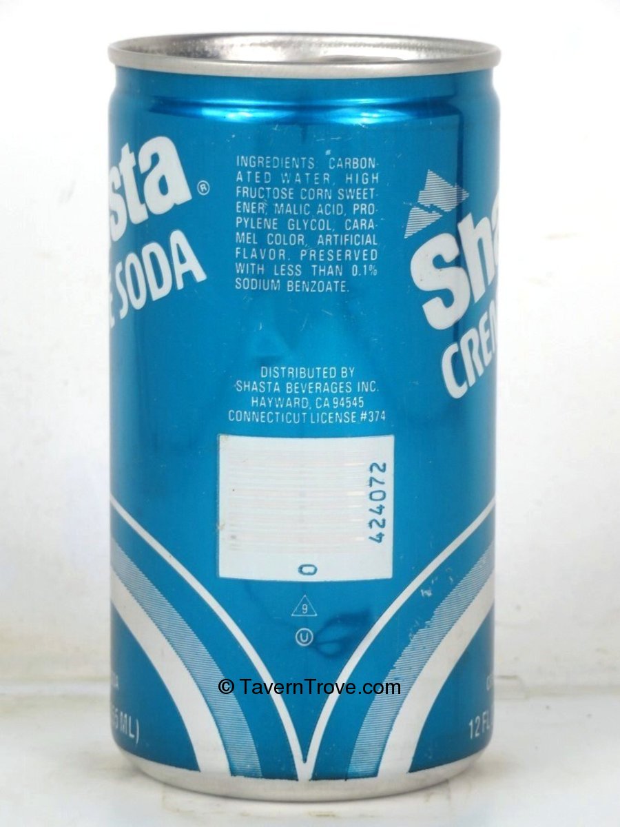Item 98799 2023 1977 Shasta Creme Soda 12oz Can For Connecticut Tab Top Can