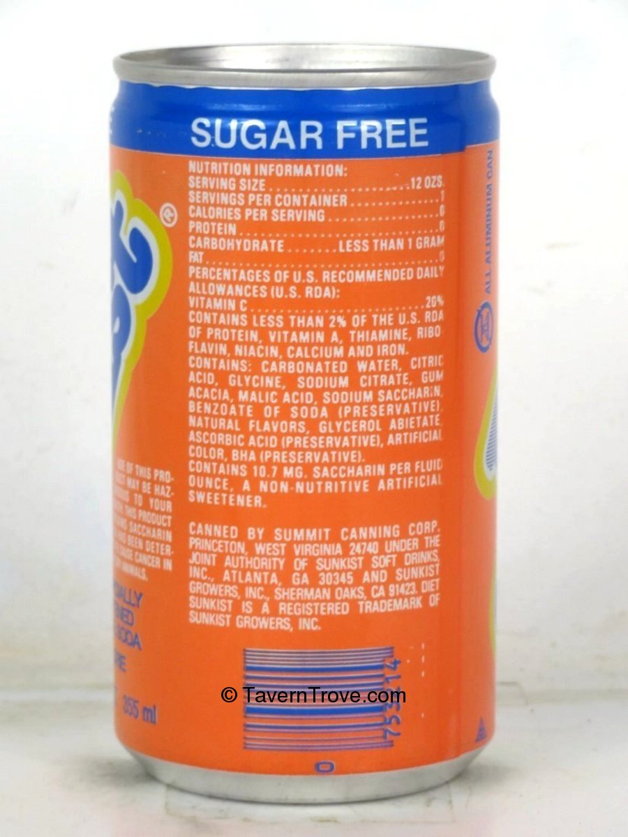 Item #99063 2023 1980 Sunkist Diet 12oz Can Princeton West Virginia Tab ...