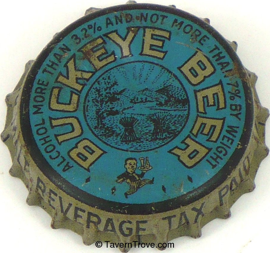 Buckeye Beer ~OH 1½¢ Tax (enamel)