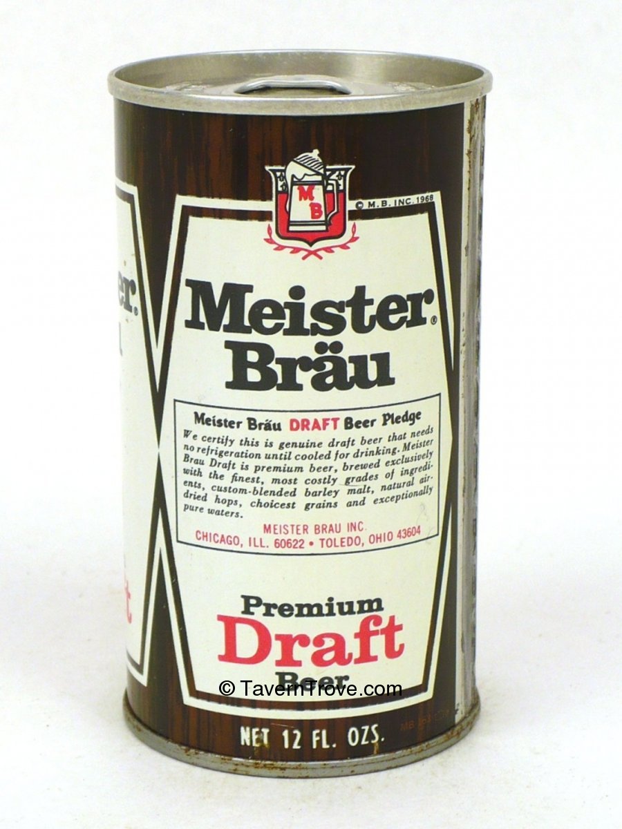 Item 713 1968 Meister Brau Draft Beer Tab Top Can T9225.1