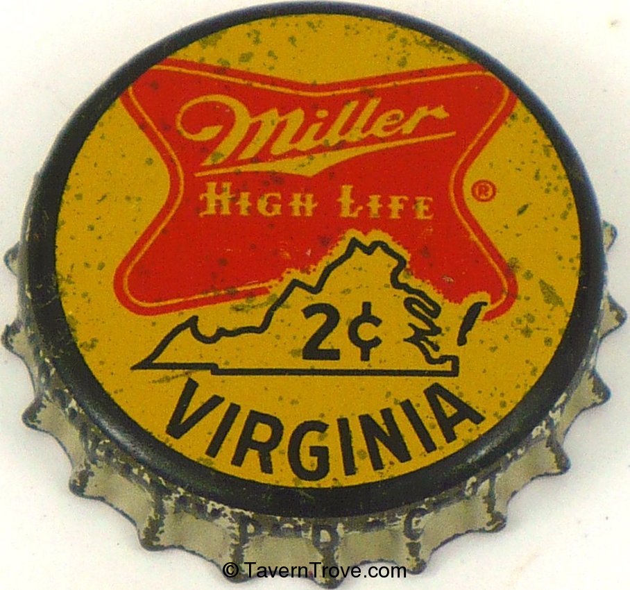 Miller High Life Beer ~VA 2¢ tax
