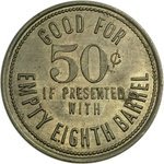 Jefferson Beer 50¢ keg deposit token