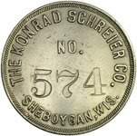 Konrad Schreier Brewery #574 50¢ keg check token