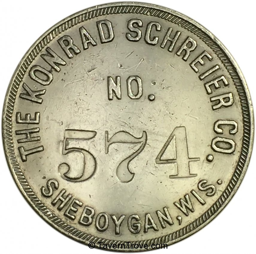 Konrad Schreier Brewery #574 50¢ keg check token
