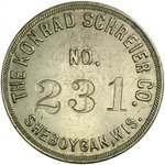 Konrad Schreier Brewery #231 50¢ keg check token