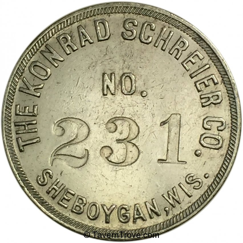 Konrad Schreier Brewery #231 50¢ keg check token