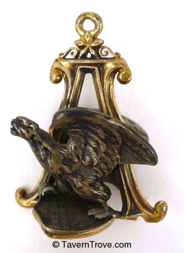 A & Eagle gold & silver pendant