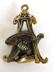 A & Eagle gold & silver pendant