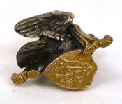 A & Eagle gold & silver pendant
