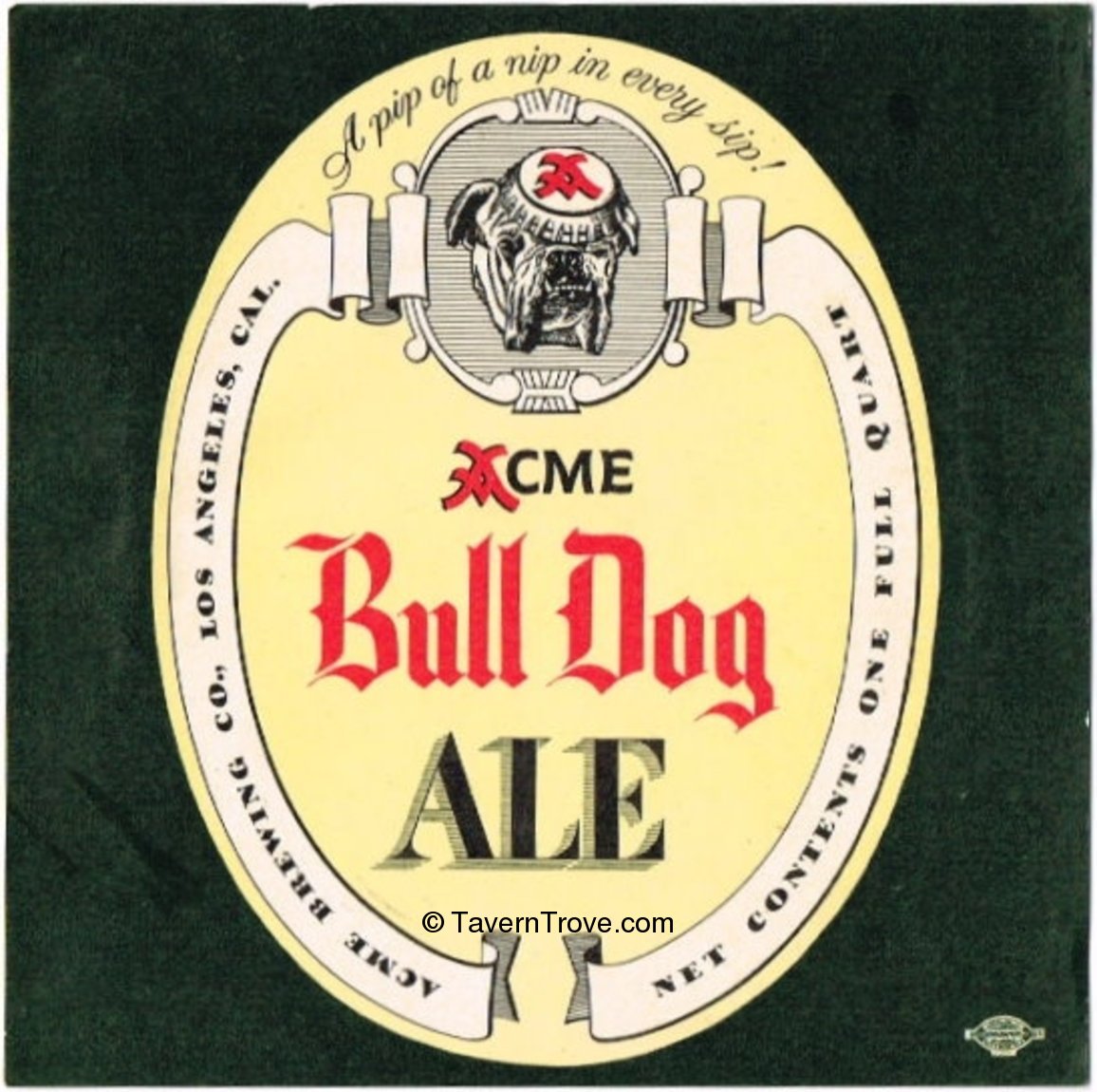 Item 8745 1955 Acme Bull Dog Ale Label