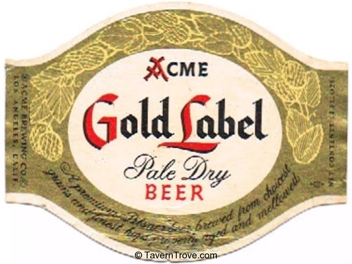 Acme Gold Label Pale Dry Beer 