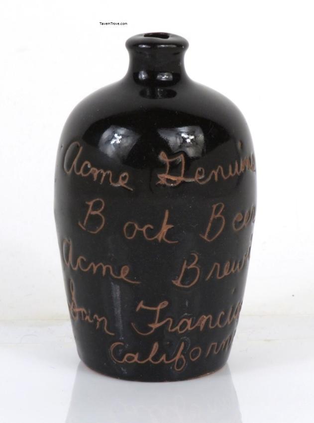 Acme Bock Beer Stoneware Mini Scratch Jug