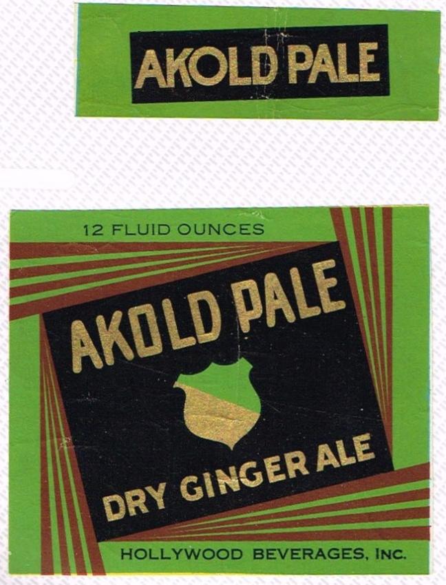 Akold Pale Ginger Ale Hollywood Los Angeles California 12oz