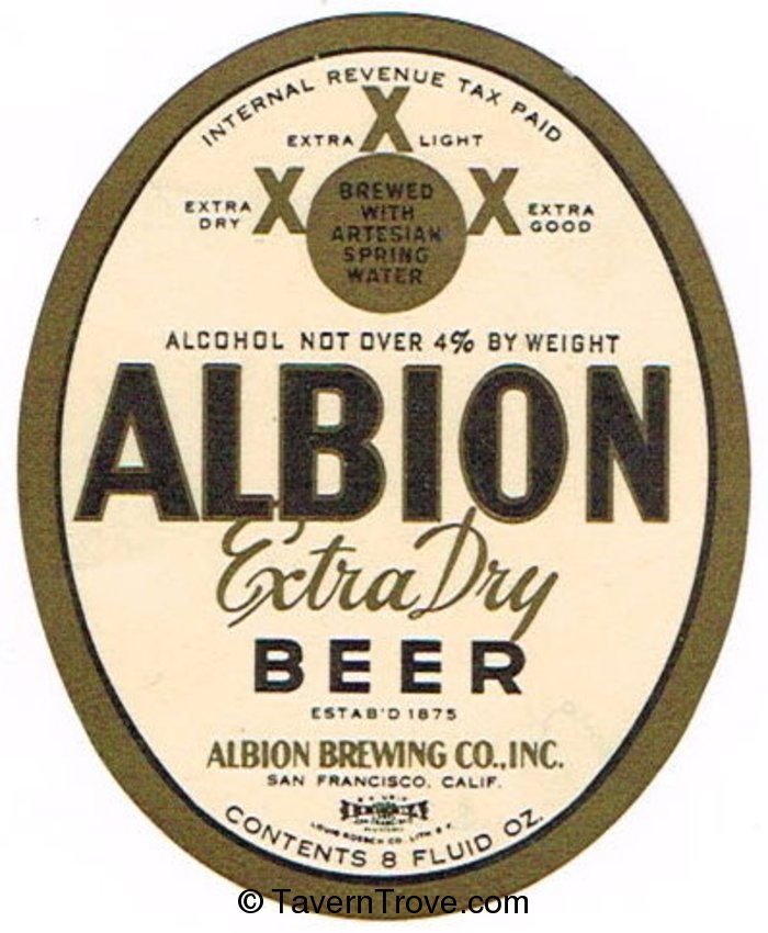 Albion Extra Dry Beer