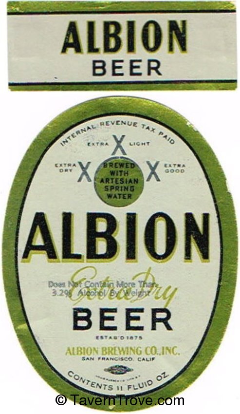 Albion Extra Dry Beer
