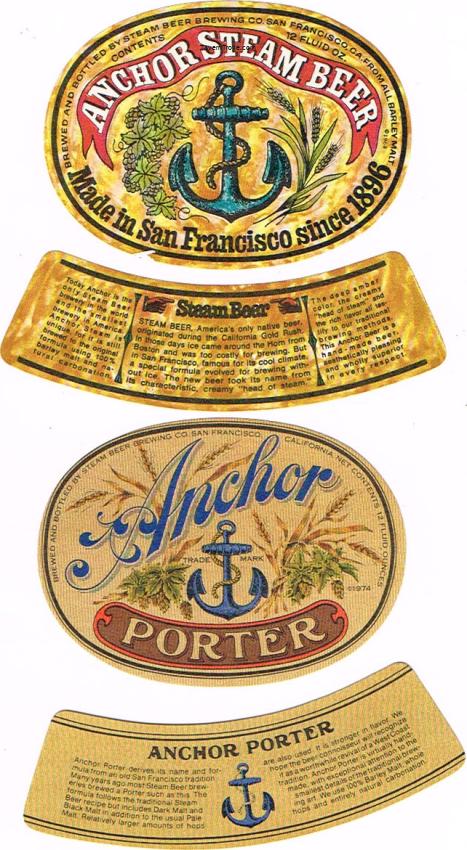 Anchor Steam Beer and Porter Labels