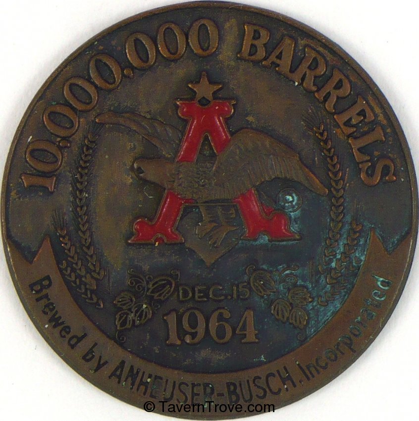 ANheuser Busch 10,000,000 Barrel medal