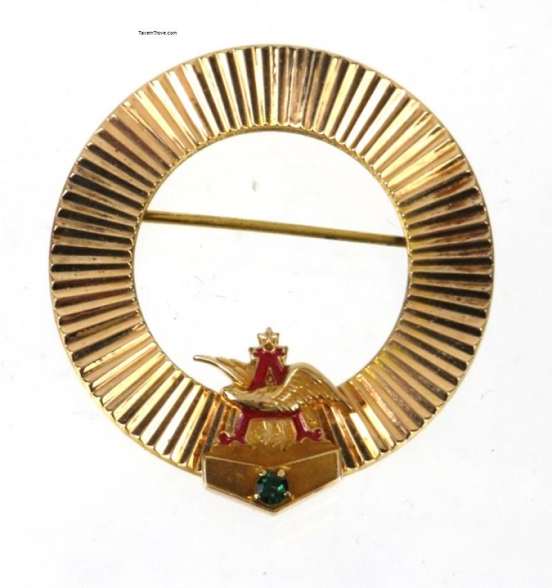 Anheuser-Busch 10K Gold Filled w/Emerald Service Pin