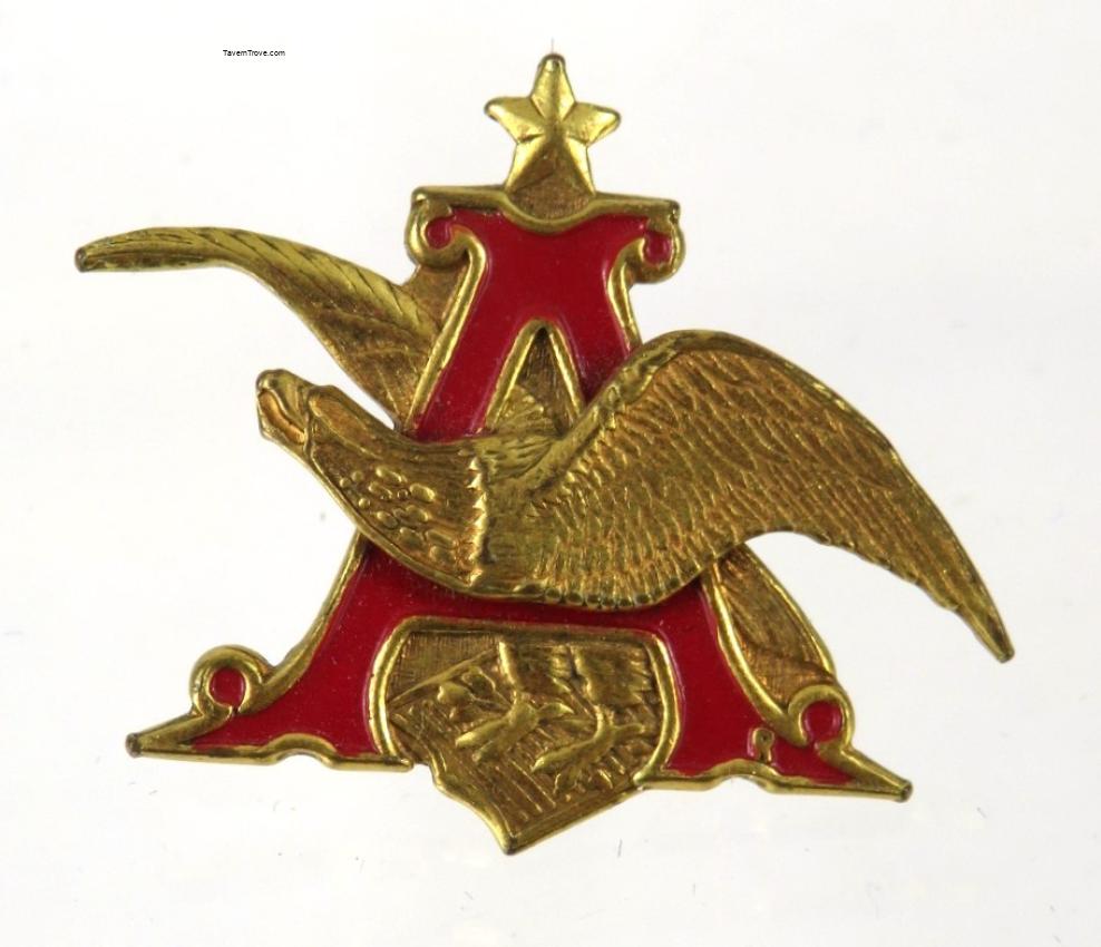 Anheuser-Busch A & Eagle Painted 1½ Inch Brass Badge