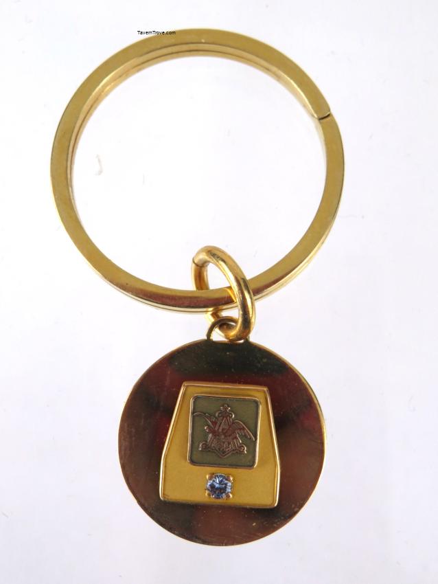 Anheuser-Busch A&Eagle Unmarked Gold & Blue Stone 7/8 Inch