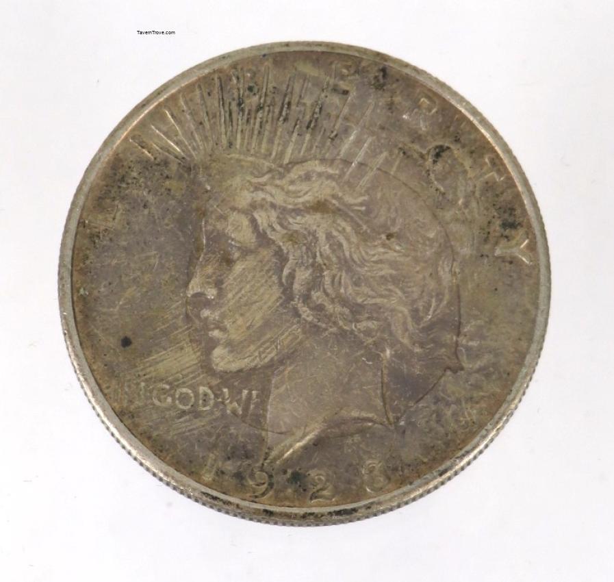 Anheuser Busch Annual Service Award Banquet 1928 Silver Peace Dollar Coin