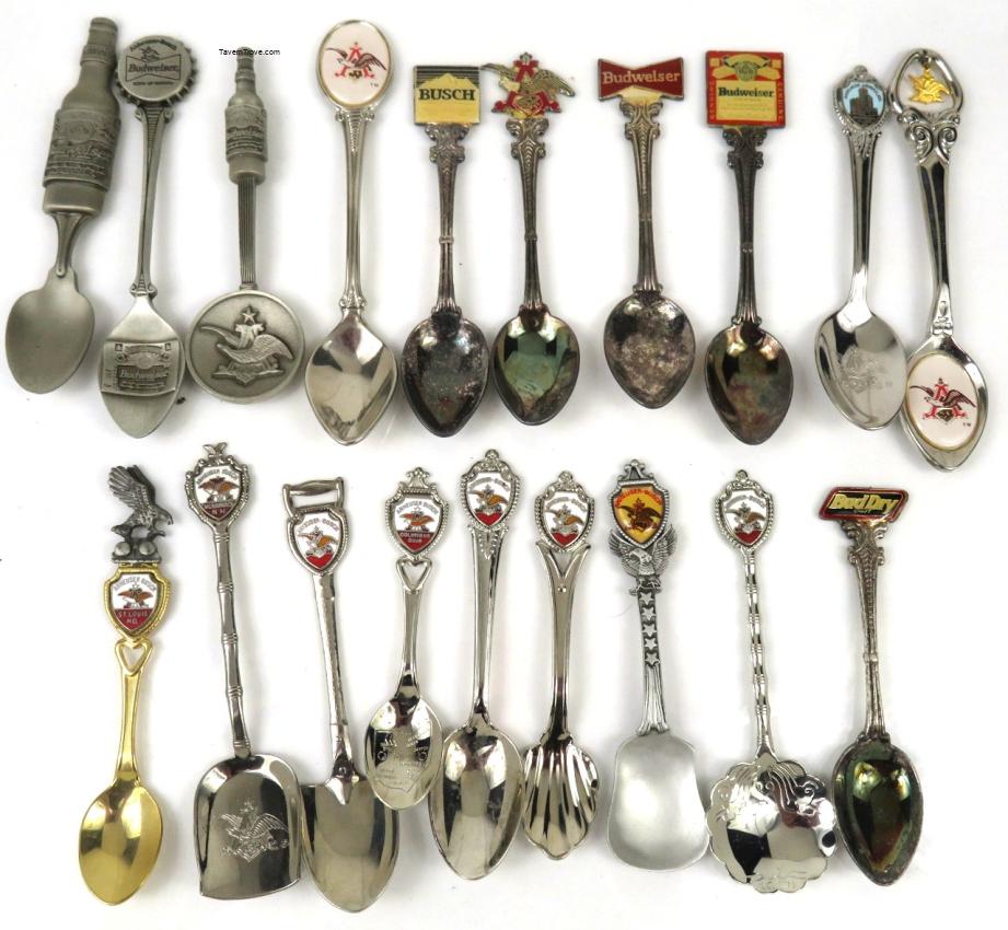 Anheuser-Busch Brands Souvenir Spoons Lot of 19