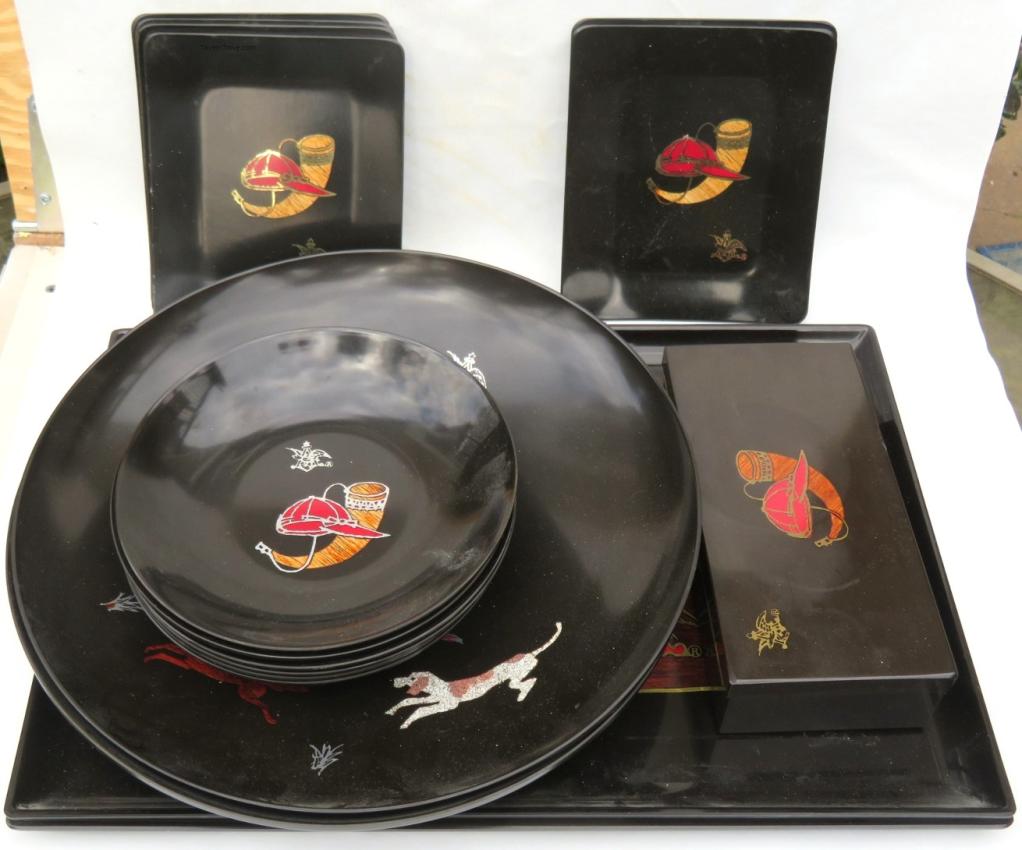 Anheuser-Busch Couroc Of Monterey 17 pc Party Serving Set