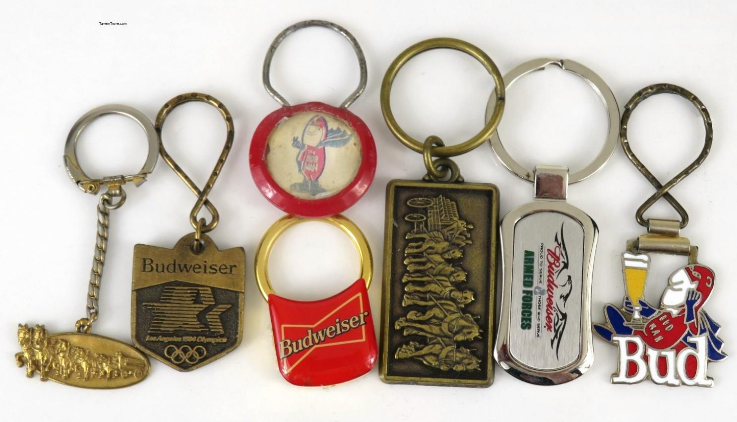Anheuser-Busch Keychains/Fobs Lot of SEVEN