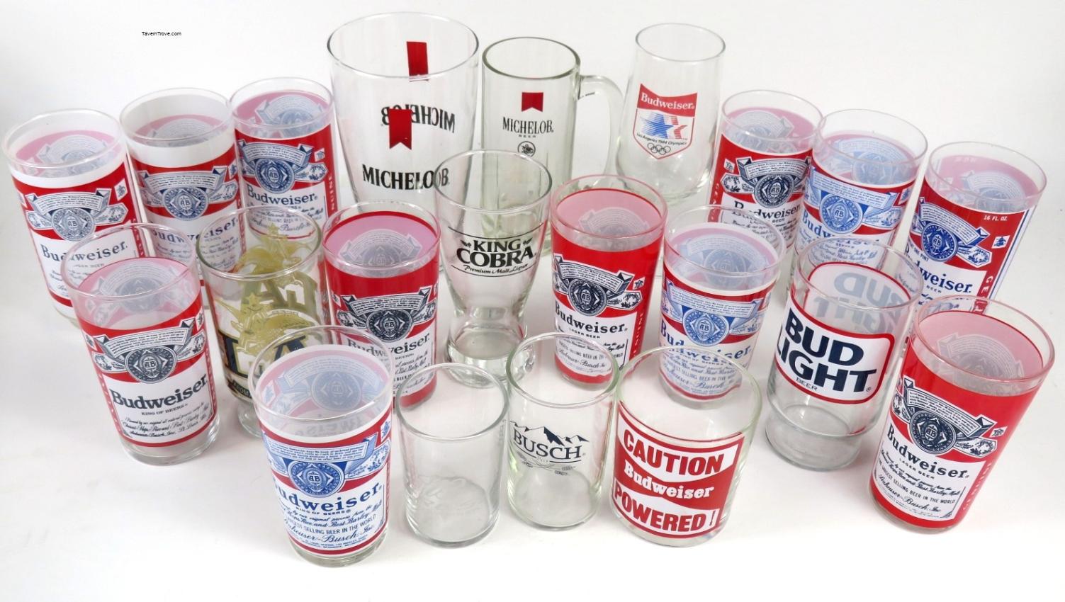Anheuser Busch Lot of 21 ACL Drinking Glasses