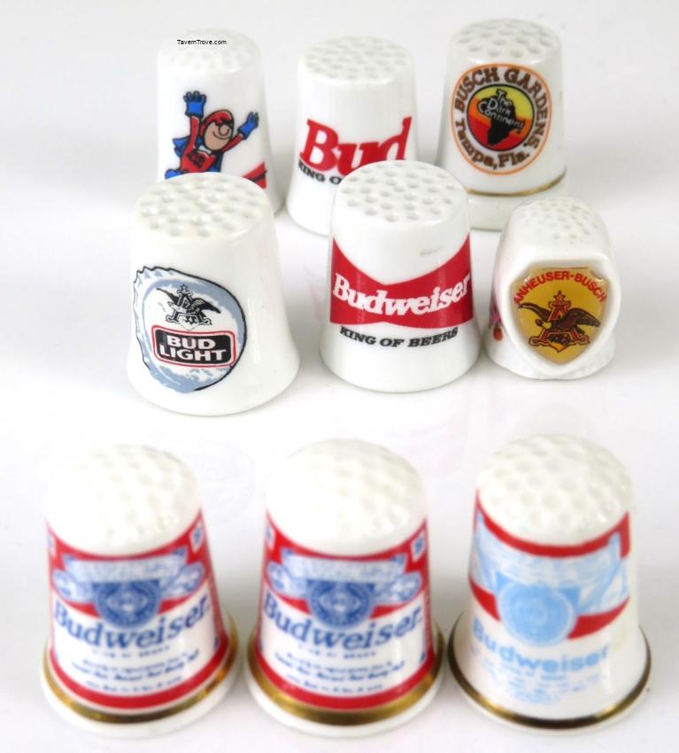 Anheuser Busch Porcelain Thimbles lot of NINE