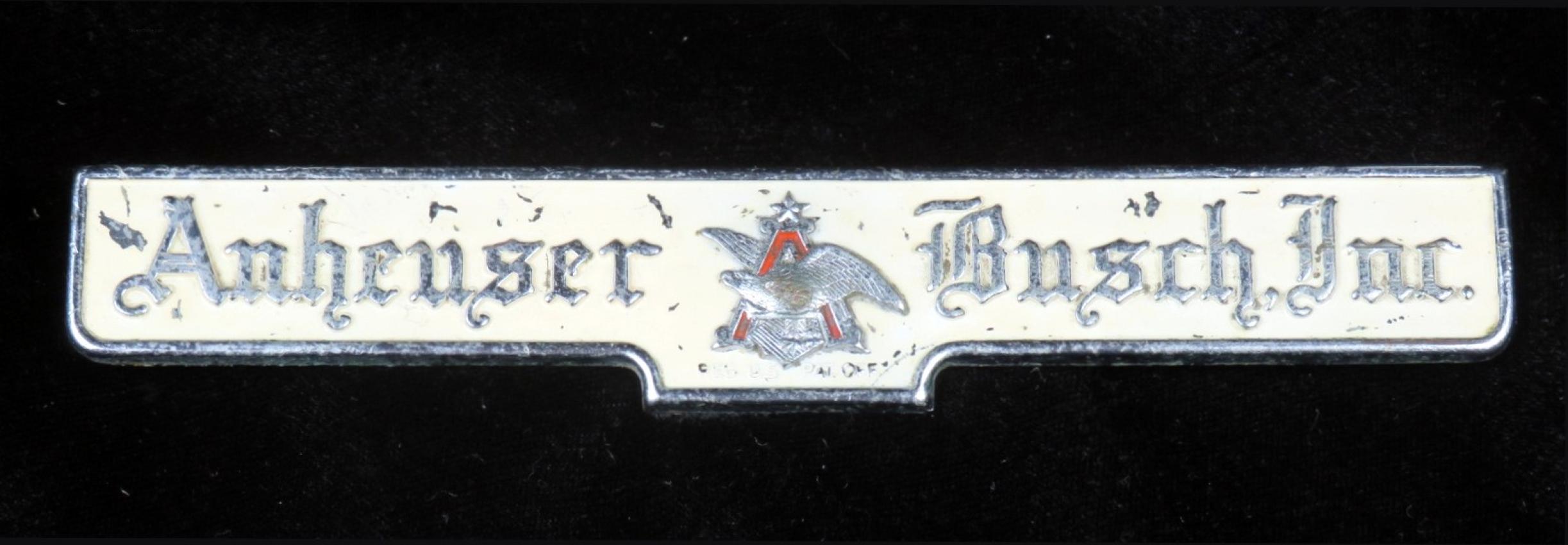 Anheuser-Busch Refrigerator Name Plate