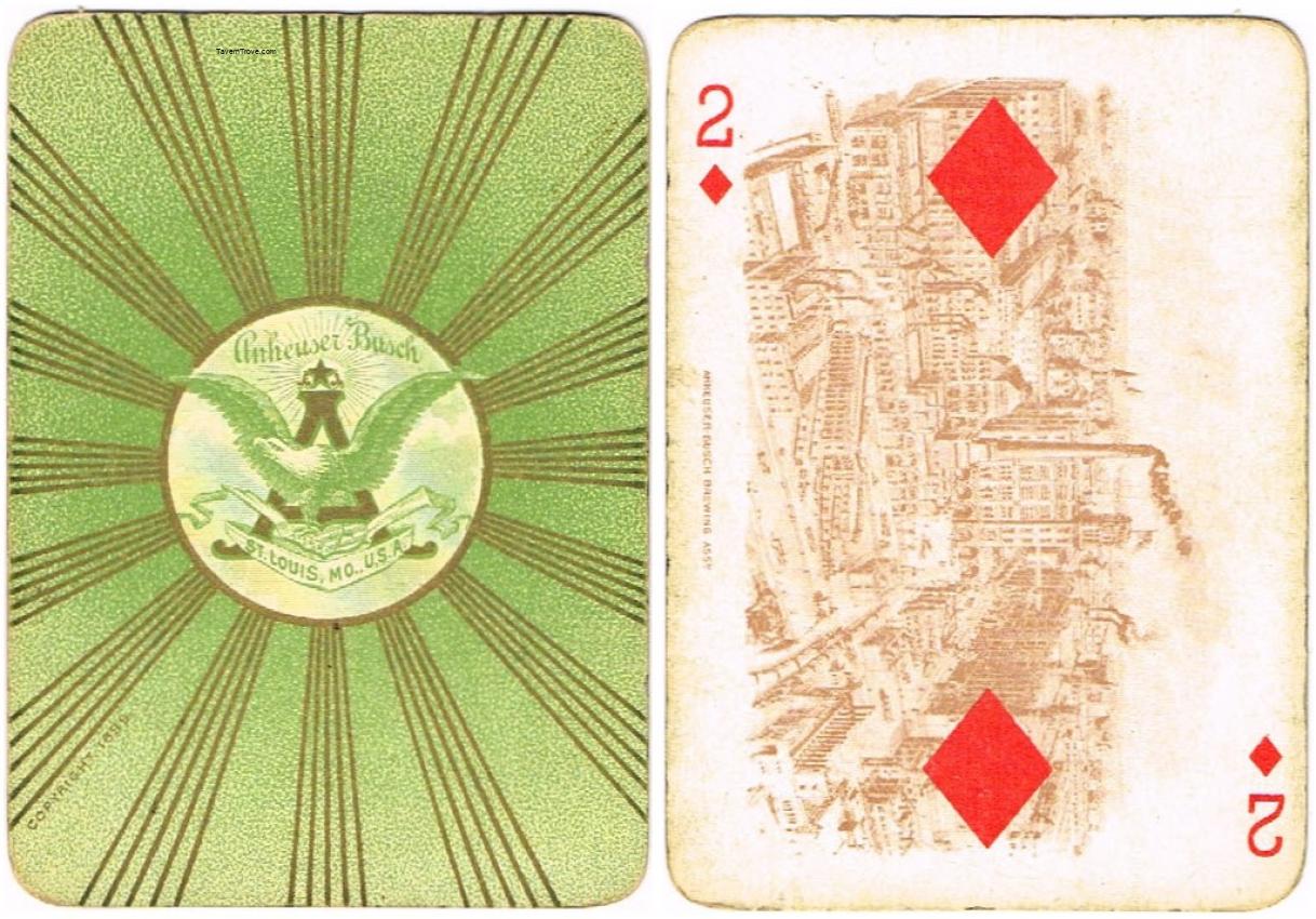 Anheuser Busch Spanish American War Two of Diamonds Playing Card