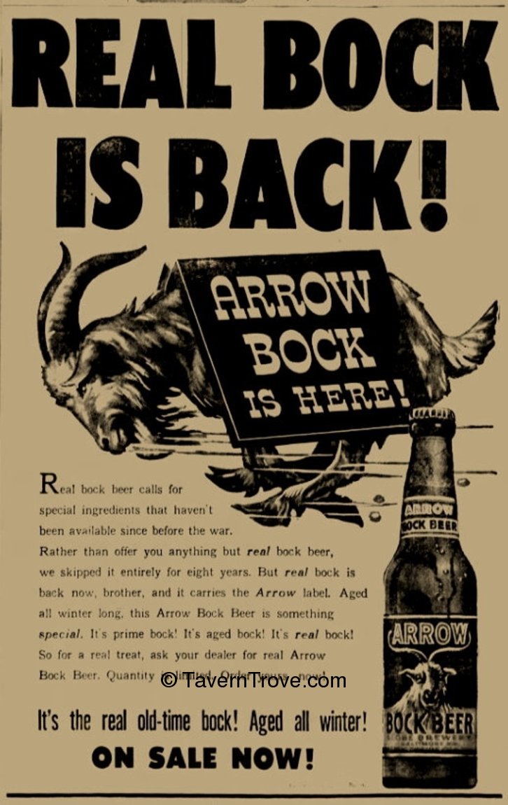Item #39496 1949 Arrow Bock Beer Paper Ad