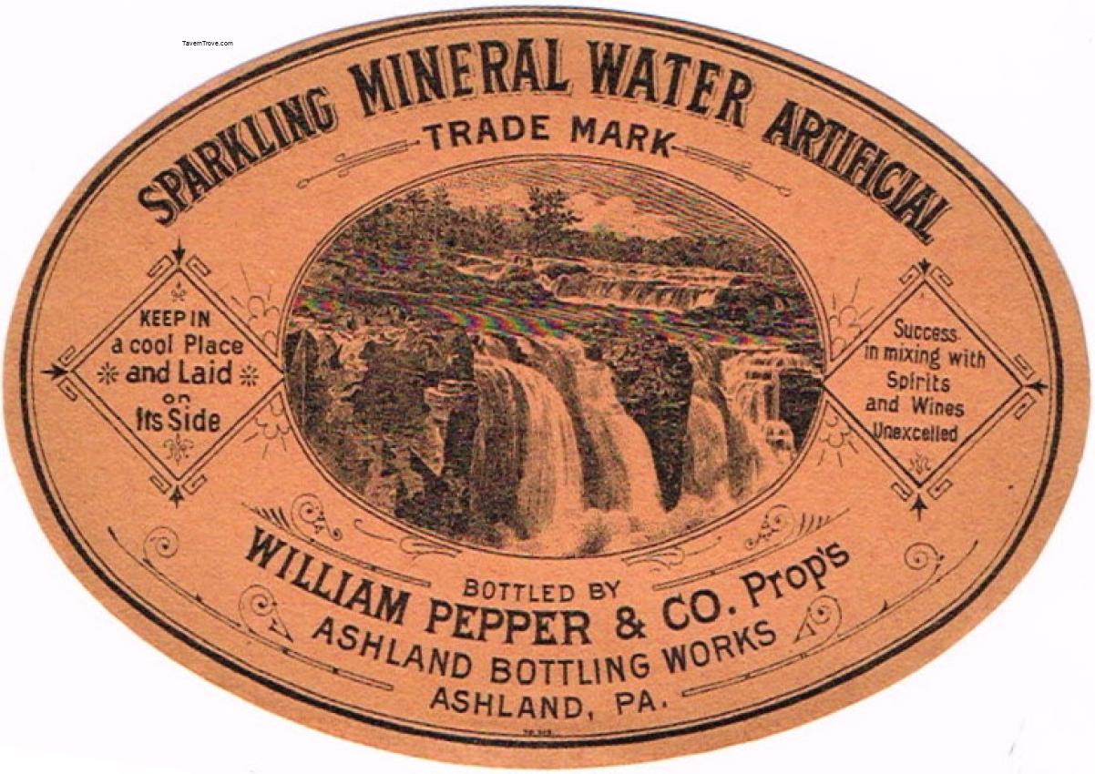 Ashland Bottling Mineral Water William Pepper Ashland Pennsylvania