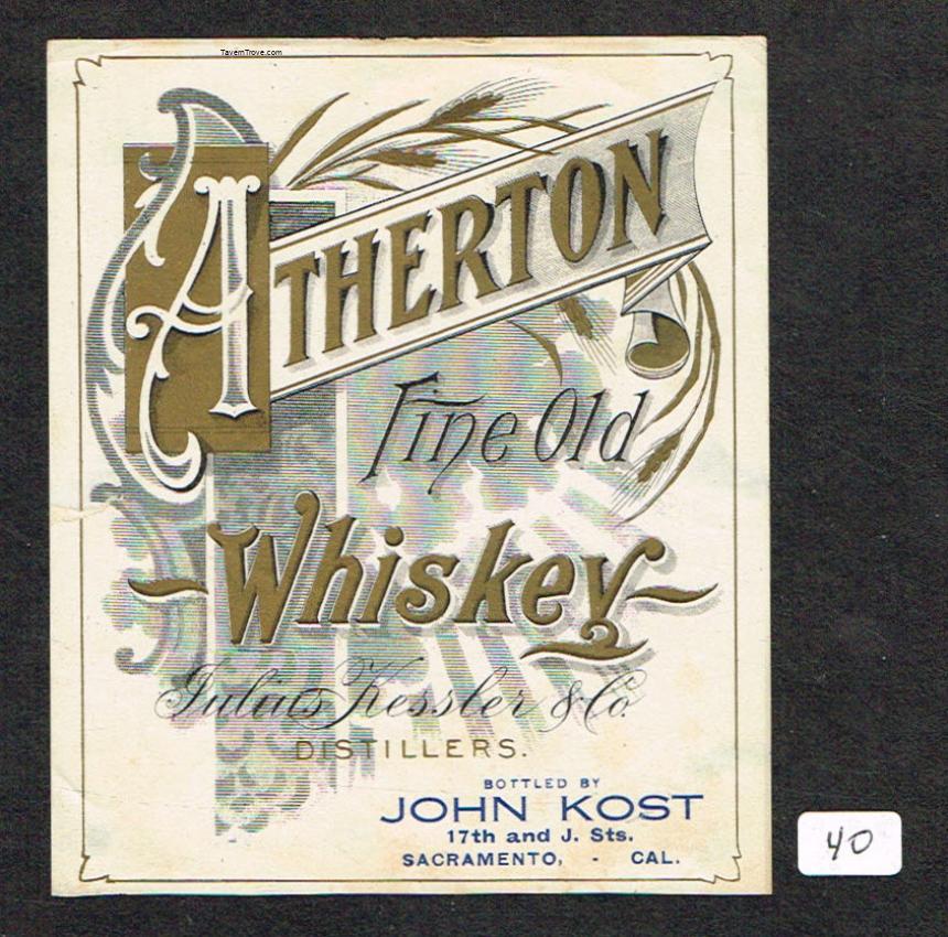 Atherton Whiskey Label (large) John Kost Sacramento California