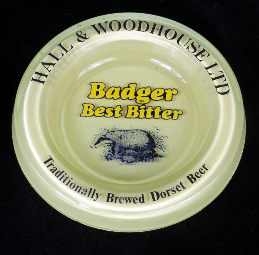 Badger Best Bitter Beer Pub Large Glass Ashtray Dorset England
