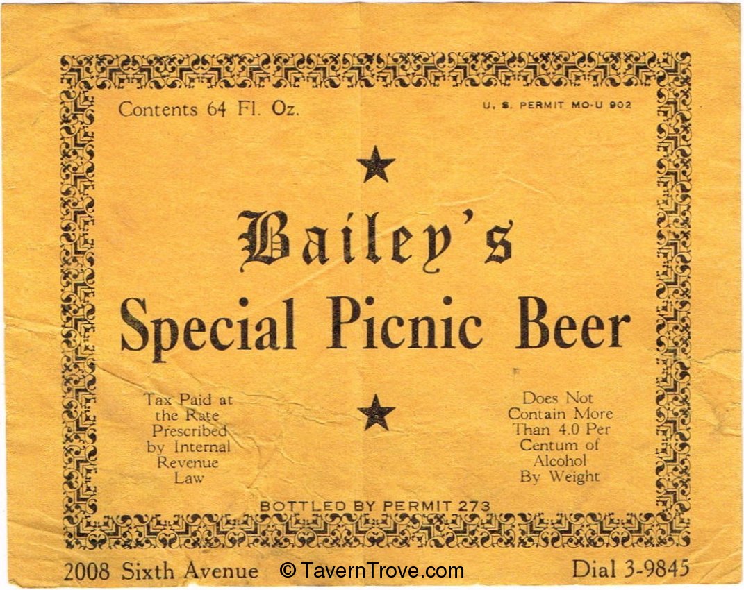 (Goetz) Bailey's Special Picnic Beer