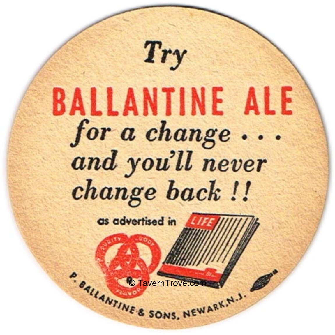 Item 61725 1958 Ballantine Ale Coaster NJBAL192