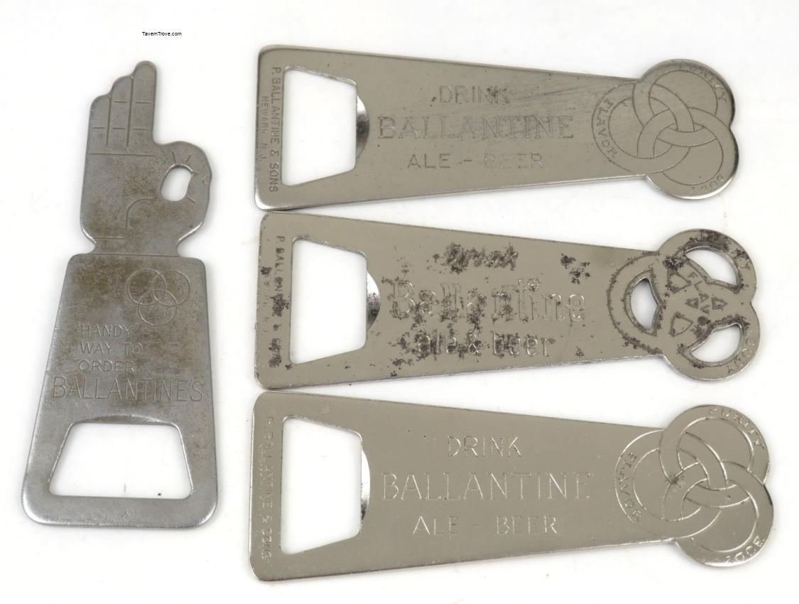 Ballantine Beer Flat Bottle Openers lot of FOUR