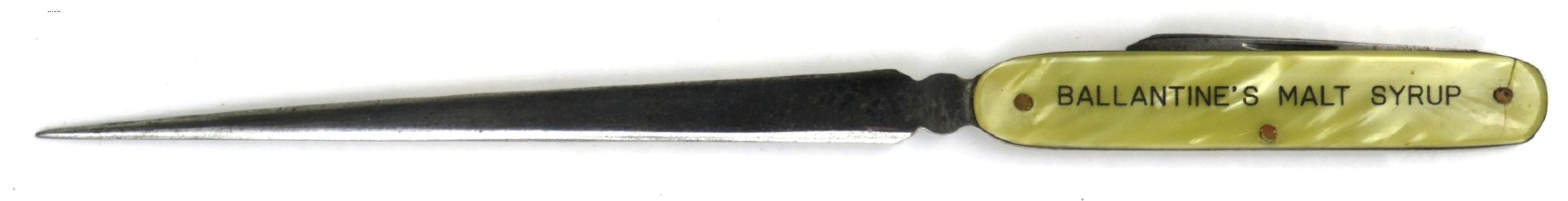 Ballantine's Malt Syrup Letter Opener/Folding Knife