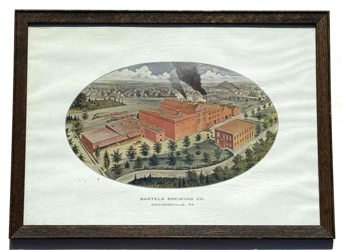Bartel's Beer Factory Scene Lithograph