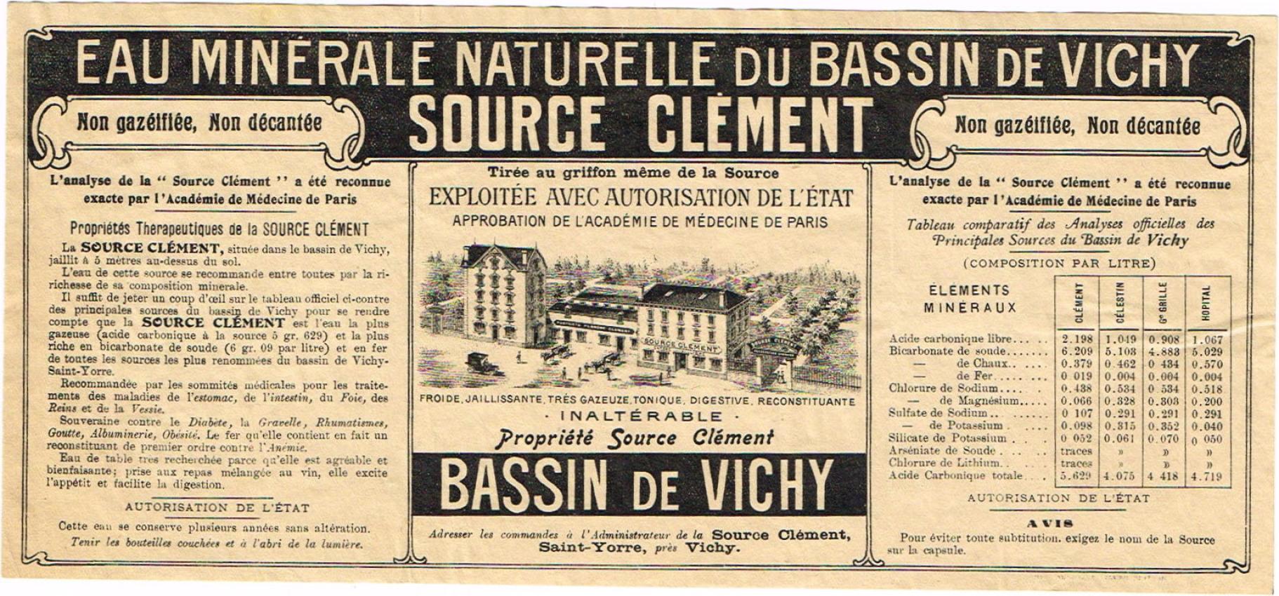 Bassin De Vichy Medicinal Mineral Water Clement France