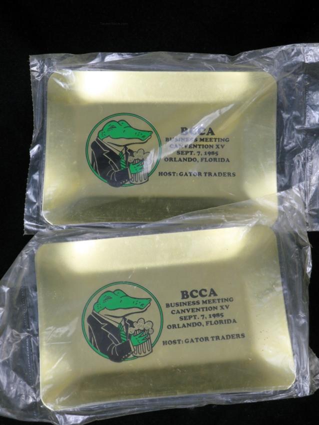 BCCA Business Meating Canvention Aluminum Change Tray Lot of Two