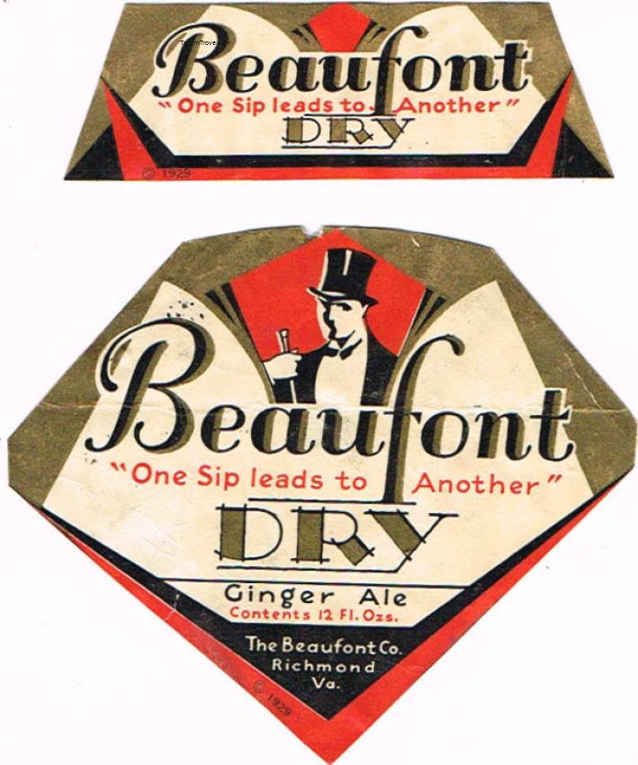 Beaufont Dry Ginger Ale Richmond Virginia
