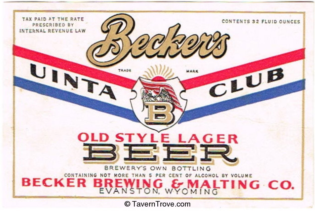 Becker's Uinta Club Beer