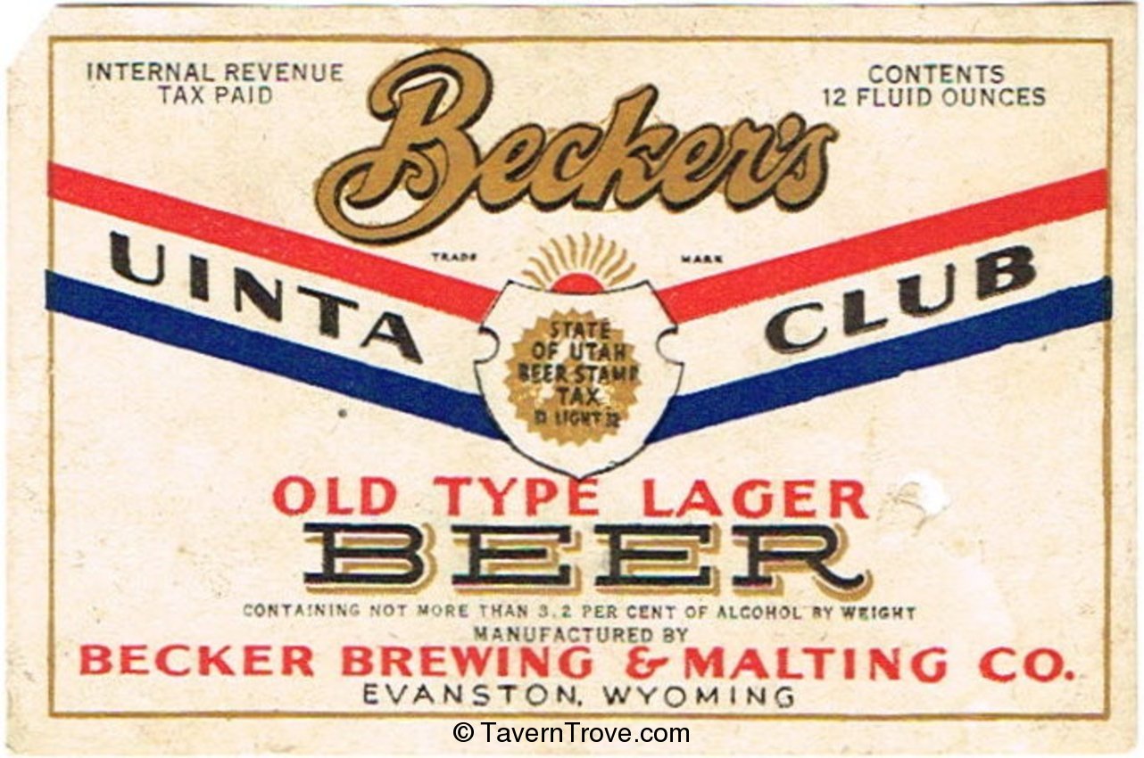 Becker's Uinta Club Beer